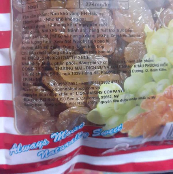Nho Vàng Mỹ Sấy Khô -FanCy Golden Gói 300G 2 tốt nhất Tháng tư 2025