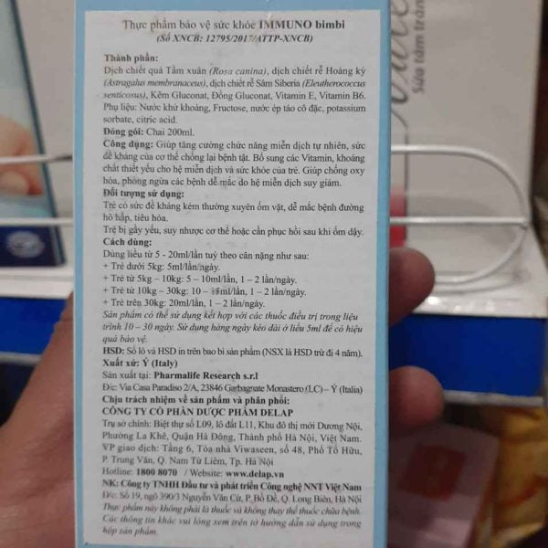 Thực phẩm Bổ Sung siro Immuno Bimbi 200ml Mẫu 2020 5 tốt nhất Tháng năm 2025