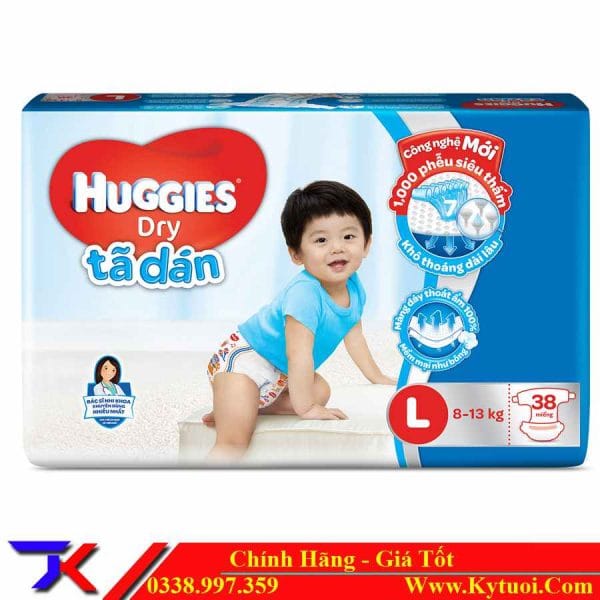 Bỉm - Tã dán Huggies L38 miếng ( trẻ 8 - 13 kg)