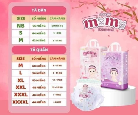 Tã, Bỉm Momo Diamond Size ( S, M, L, XL, XXL, XXXL) 15 tốt nhất Tháng sáu 2025