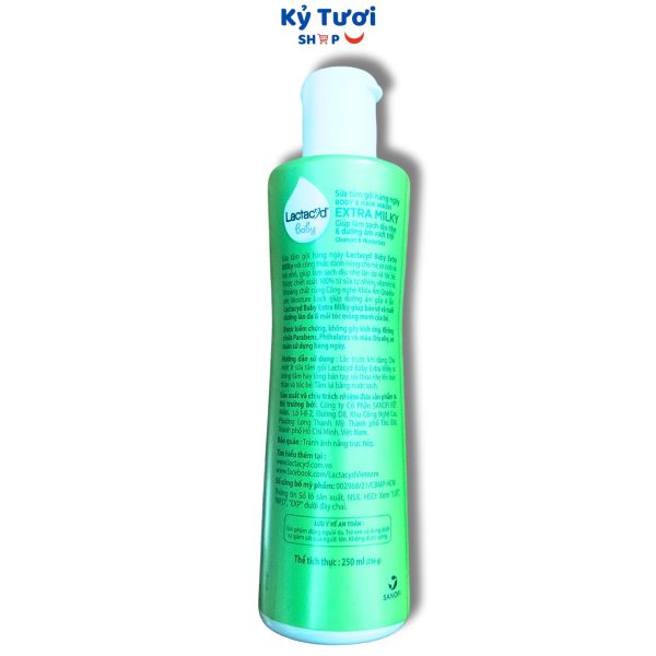 Sữa tắm gội Lactacyd Baby Extra Milky (Xanh lá)