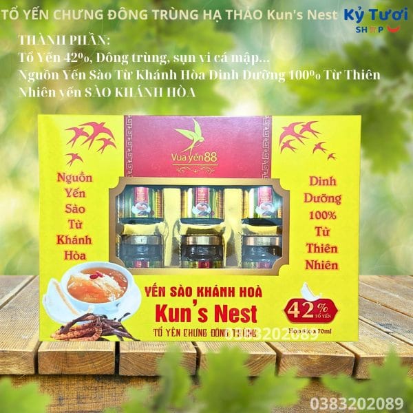 Yến Sào Khánh Hòa Kun's Nest TỔ YẾN CHƯNG ĐÔNG TRÙNG HẠ THẢO 3 tốt nhất Tháng tư 2025
